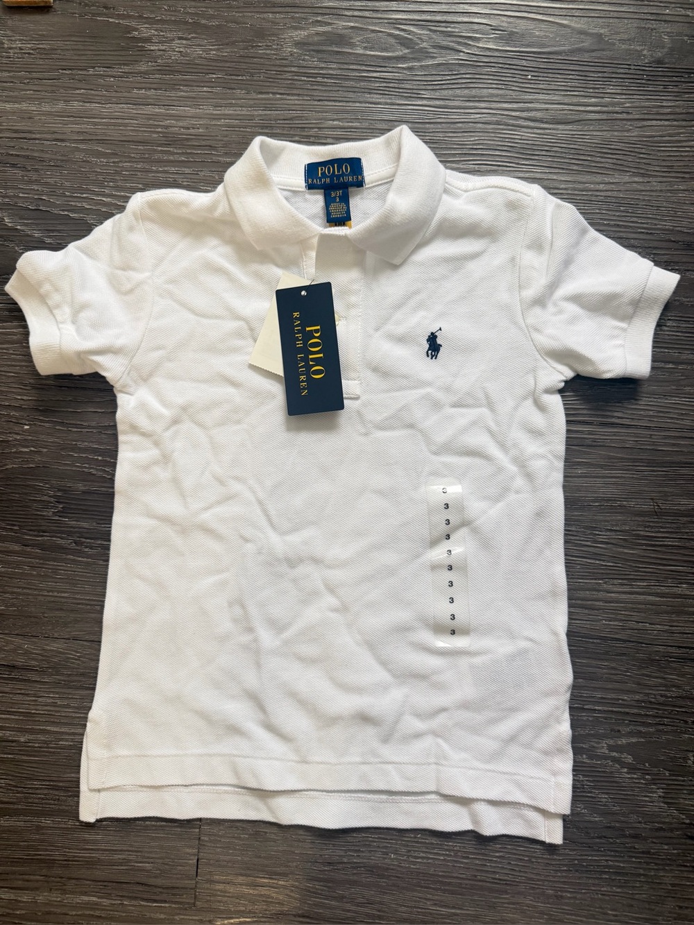 Ralph Lauren Kids White Polo with Navy Pony
